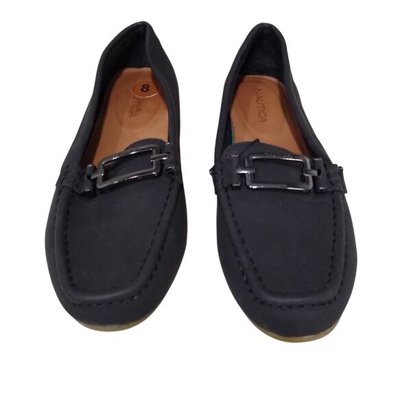 [H467] Nautica Black Loafers w/Buckle Detail, Size 8 - Picture 1 of 5